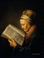 Old Woman Reading a Lectionary Golden Age Gerrit Dou